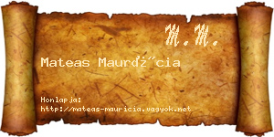 Mateas Maurícia névjegykártya